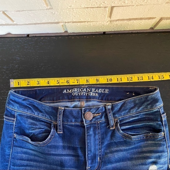 AMERICAN EAGLE JEANS Jeggings dark wash destroyed - Picture 7 of 9